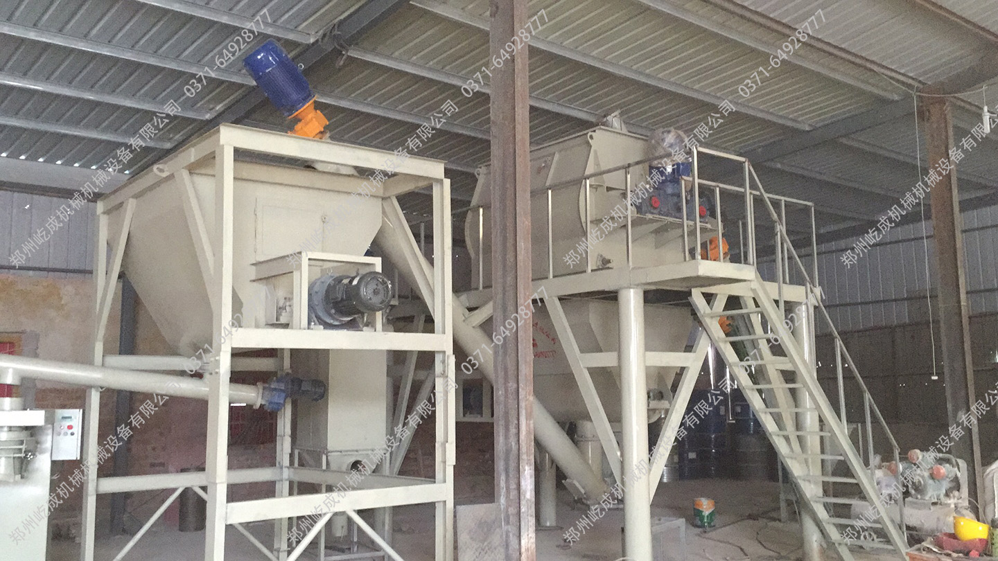 廠(chǎng)房高度有限的老板該看看江蘇沭陽(yáng)這套干粉砂漿設(shè)備案例